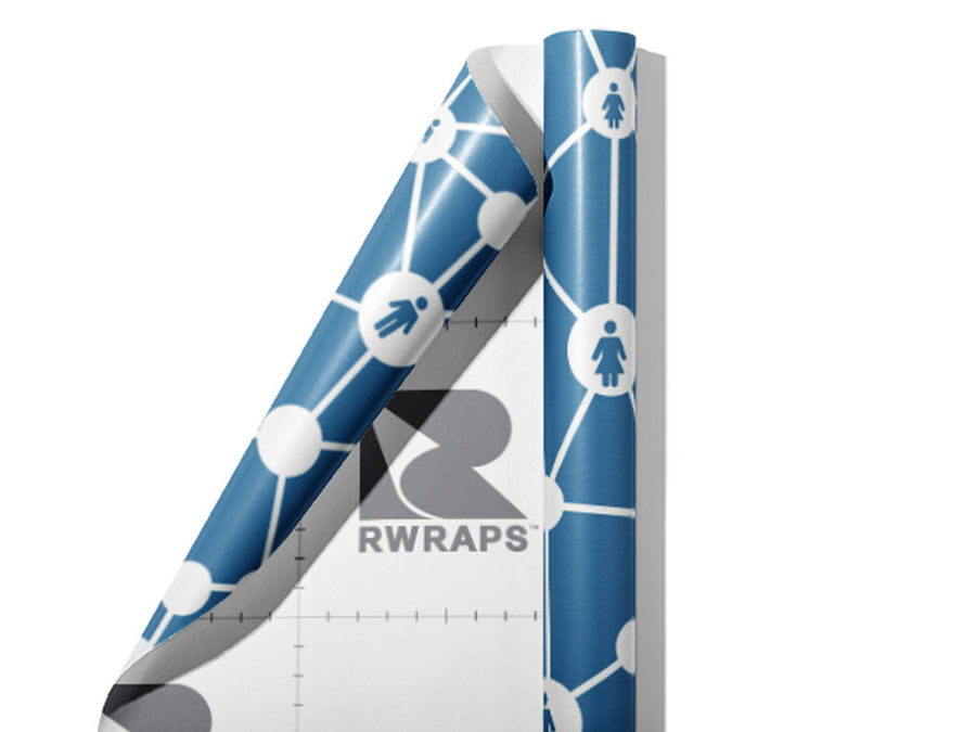 Blue Social Technology Wrap Film Sheets~Rwraps Series 914 Blue Social Technology Scrolled Sheet~4