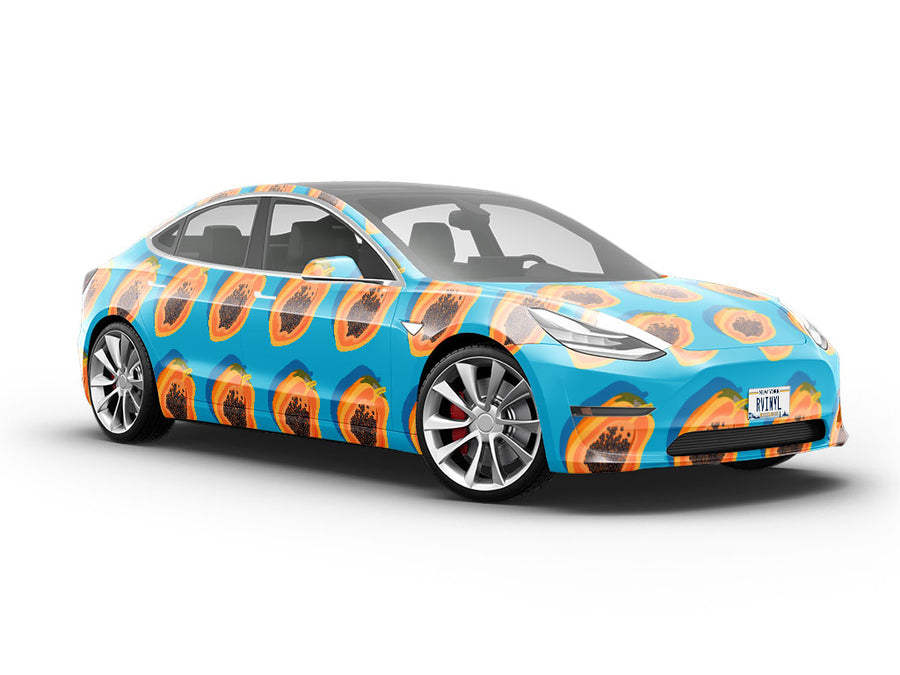 Blue Solo Fruit Vehicle Vinyl Wrap