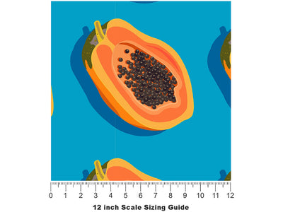 Blue Solo Fruit Vinyl Film Pattern Size 12 inch Scale~Rwraps Blue Solo Fruit Sizing Chart~2