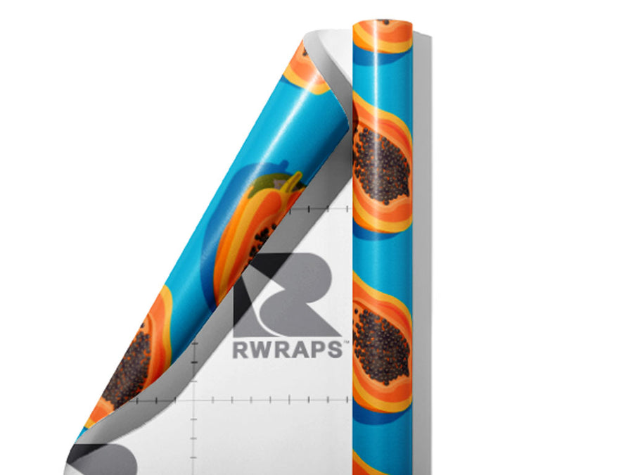 Blue Solo Fruit Wrap Film Sheets~Rwraps Series 914 Blue Solo Fruit Scrolled Sheet~3