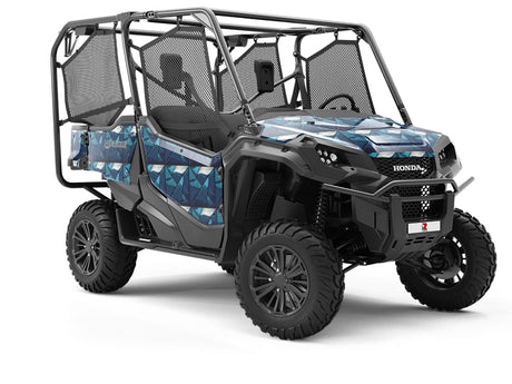Blue Square Tile Utility Vehicle Vinyl Wrap