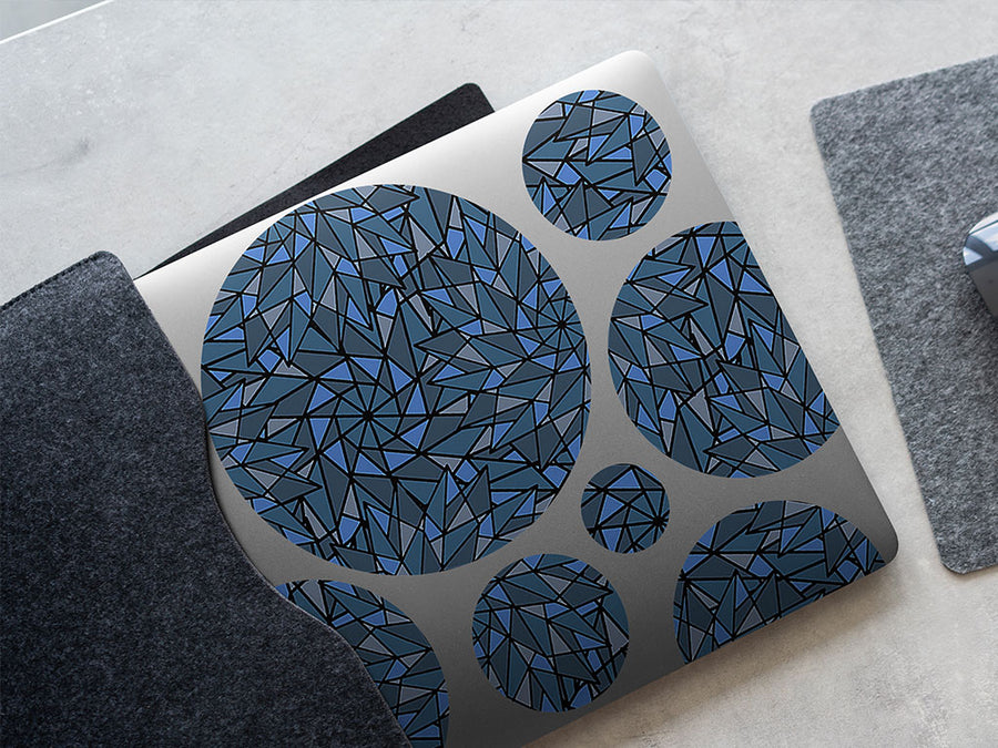 blue star stained glass DIY Laptop Stickers