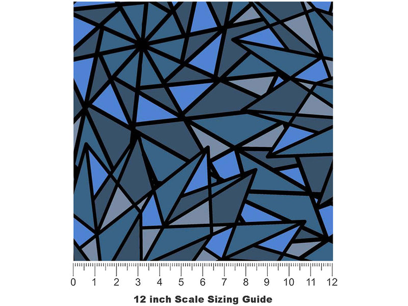Blue Star Stained Glass Vinyl Film Pattern Size 12 inch Scale~Rwraps Blue Star Stained Glass Sizing Chart~2