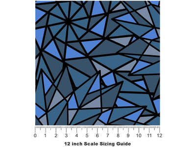Blue Star Stained Glass Vinyl Film Pattern Size 12 inch Scale~Rwraps Blue Star Stained Glass Sizing Chart~2