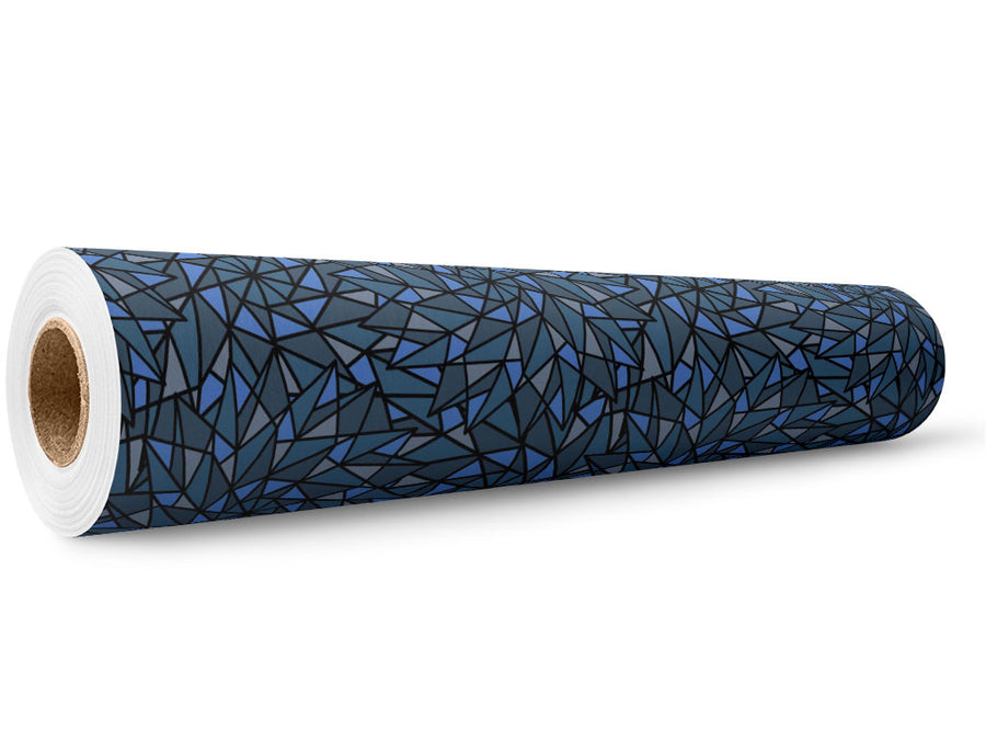 Blue Star Stained Glass Wrap Film Wholesale Roll~Rwraps Series 914 Digitally Printed Vinyl Roll~5