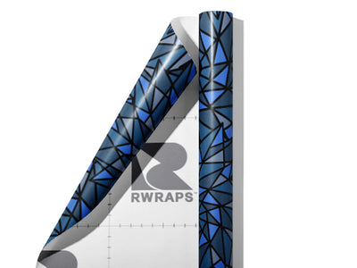 Blue Star Stained Glass Wrap Film Sheets~Rwraps Series 914 Blue Star Stained Glass Scrolled Sheet~3