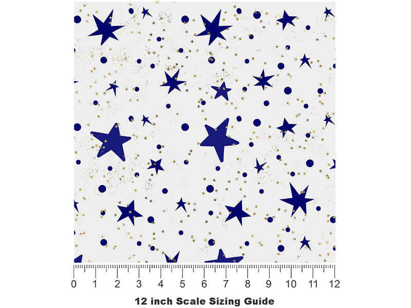 Blue Starlight Astrology Vinyl Film Pattern Size 12 inch Scale~Rwraps Blue Starlight Astrology Sizing Chart~2