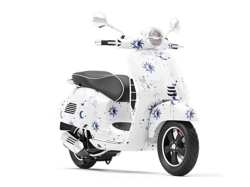 Blue Suns Astrology Vespa Scooter Wrap Film