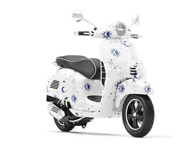 Blue Suns Astrology Vespa Scooter Wrap Film