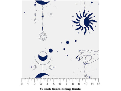 Blue Suns Astrology Vinyl Film Pattern Size 12 inch Scale~Rwraps Blue Suns Astrology Sizing Chart~2