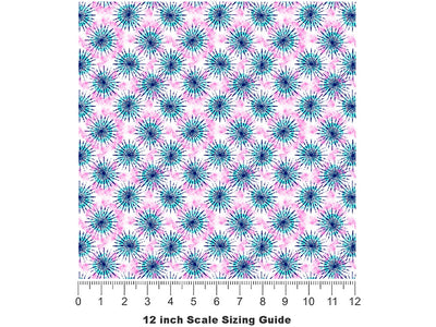 Blue Sunshine Tie Dye Vinyl Film Pattern Size 12 inch Scale~Rwraps Blue Sunshine Tie Dye Sizing Chart~2