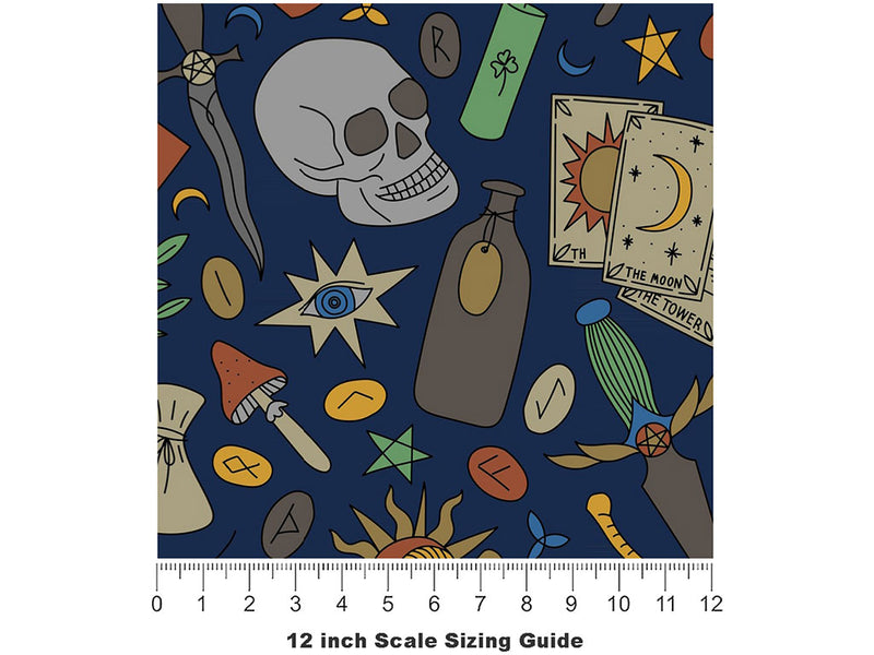 Blue Tails Witch Vinyl Film Pattern Size 12 inch Scale~Rwraps Blue Tails Witch Sizing Chart~2
