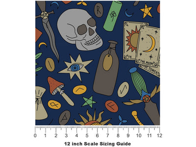 Blue Tails Witch Vinyl Film Pattern Size 12 inch Scale~Rwraps Blue Tails Witch Sizing Chart~2