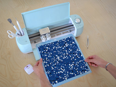 blue terrazzo stone Cricut Compatible Vinyl