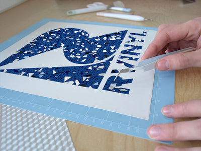 blue terrazzo stone Easy Weed Craft Vinyl