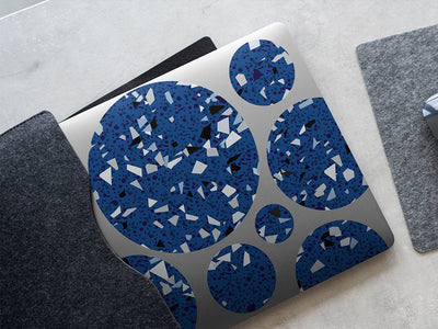 blue terrazzo stone DIY Laptop Stickers