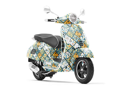 Blue Tile Vespa Scooter Wrap Film