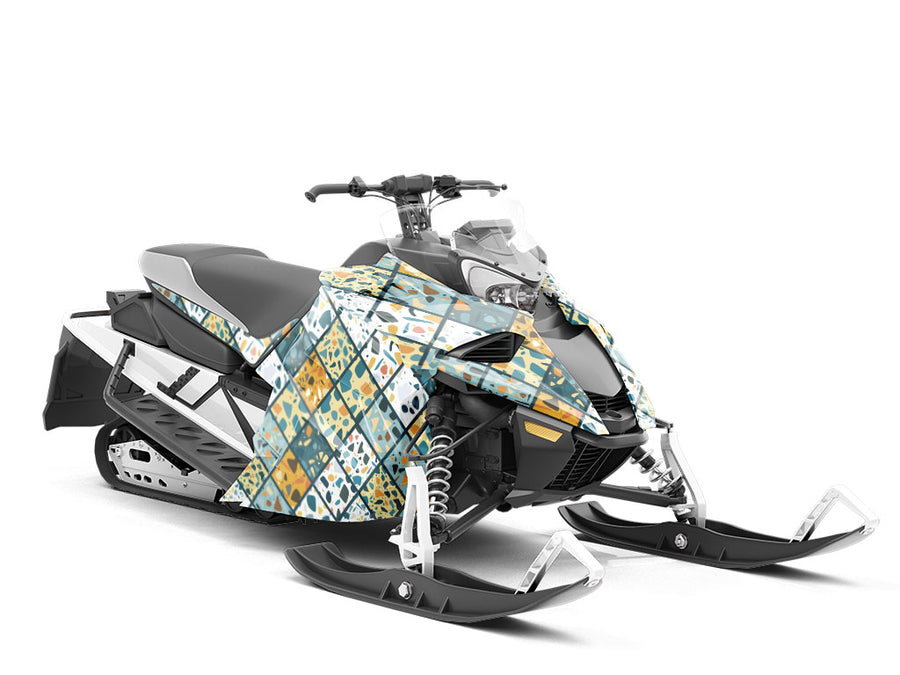 Blue Tile Custom Wrapped Snowmobile