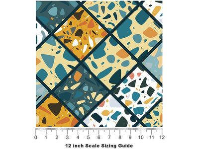 Blue Tile Vinyl Film Pattern Size 12 inch Scale~Rwraps Blue Tile Sizing Chart~3