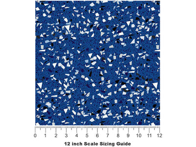 Blue  Terrazzo Vinyl Film Pattern Size 12 inch Scale~Rwraps Blue  Terrazzo Sizing Chart~2