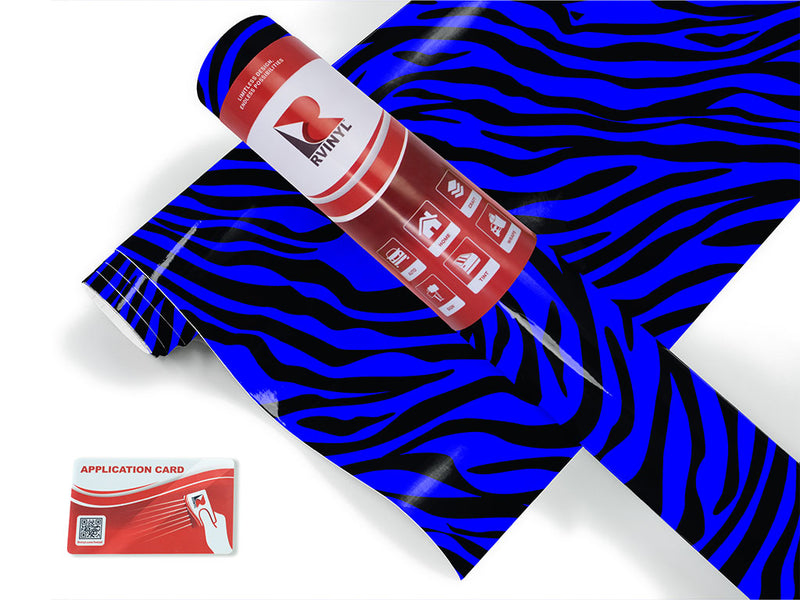 blue tiger animal print Craft Vinyl Roll