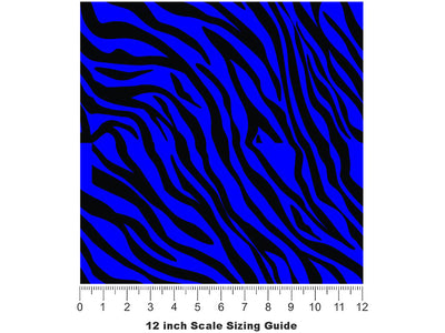 Blue Tiger Vinyl Film Pattern Size 12 inch Scale~Rwraps Blue Tiger Sizing Chart~3