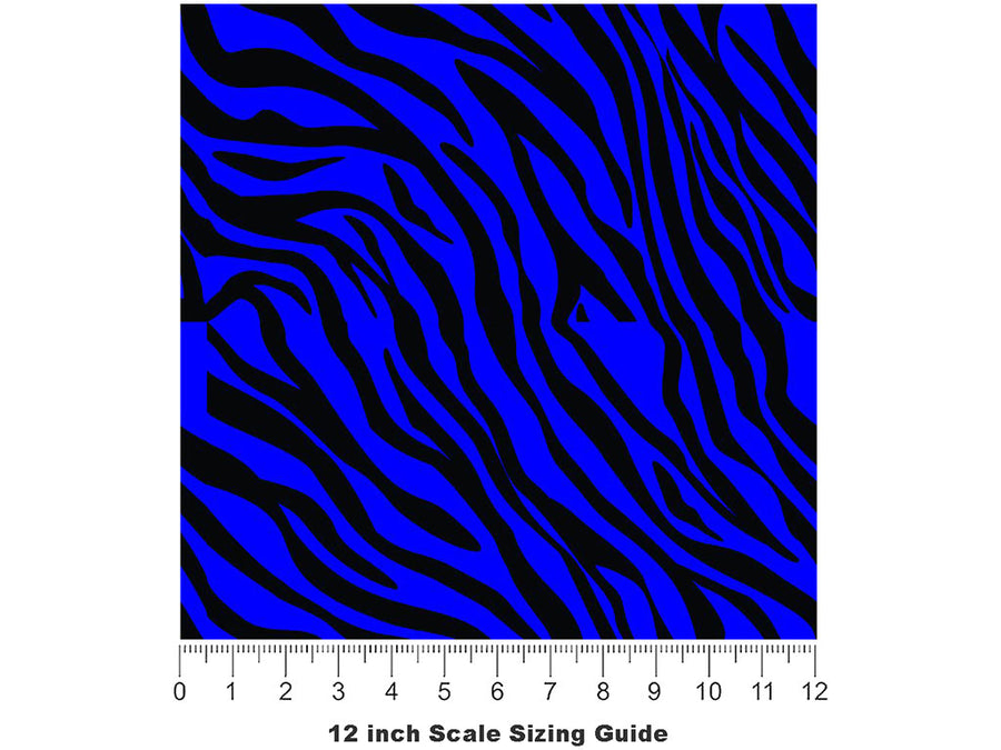 Blue Tiger Vinyl Film Pattern Size 12 inch Scale~Rwraps Blue Tiger Sizing Chart~3