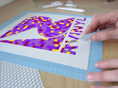 blue violet pixel Easy Weed Craft Vinyl