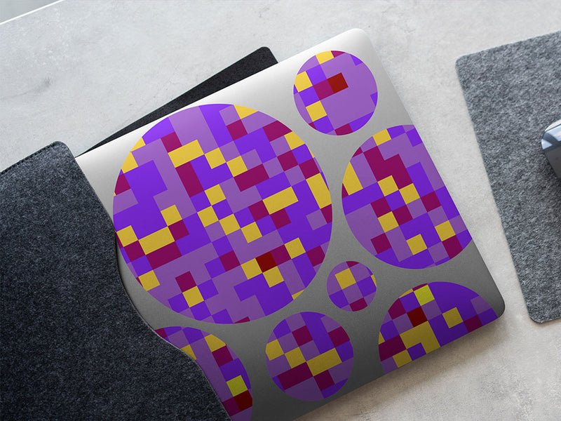 blue violet pixel DIY Laptop Stickers