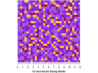 Blue Violet Pixel Vinyl Film Pattern Size 12 inch Scale~Rwraps Blue Violet Pixel Sizing Chart~2