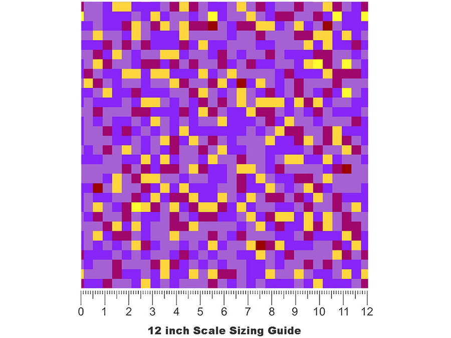Blue Violet Pixel Vinyl Film Pattern Size 12 inch Scale~Rwraps Blue Violet Pixel Sizing Chart~2