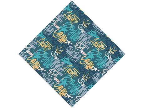 Blue Wilderness Graffiti Vinyl Wrap Pattern