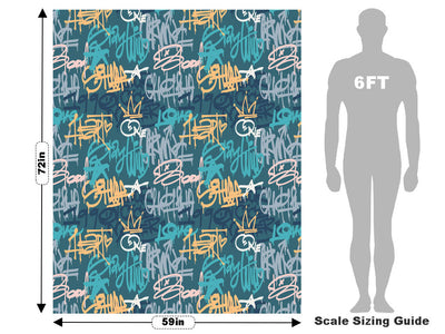 Blue Wilderness Graffiti Vehicle Wrap Scale~Rwraps Series 914 Blue Wilderness Graffiti Measurements~2
