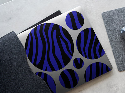 blue zebra animal print DIY Laptop Stickers