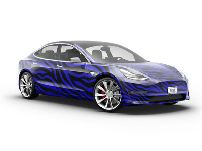 Blue Zebra Vehicle Vinyl Wrap