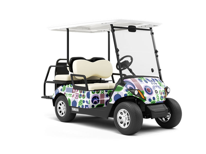 Blueberries Abound Mosaic Wrapped Golf Cart