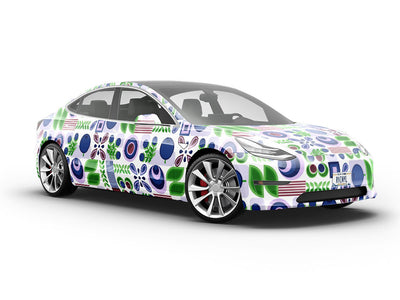 Blueberries Abound Mosaic Vehicle Vinyl Wrap