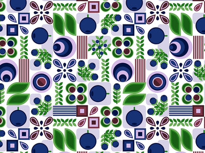 Blueberries Abound Mosaic Vinyl Wrap Pattern~Rwraps Series 914 Digitally Printed Vinyl Wrap~0