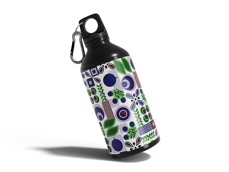 blueberries abound mosaic Water Bottle DIY Stickers