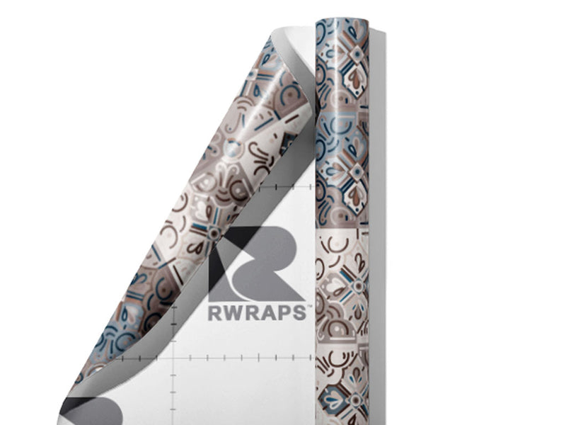Bluestar Tile Wrap Film Sheets~Rwraps Series 914 Bluestar Tile Scrolled Sheet~4