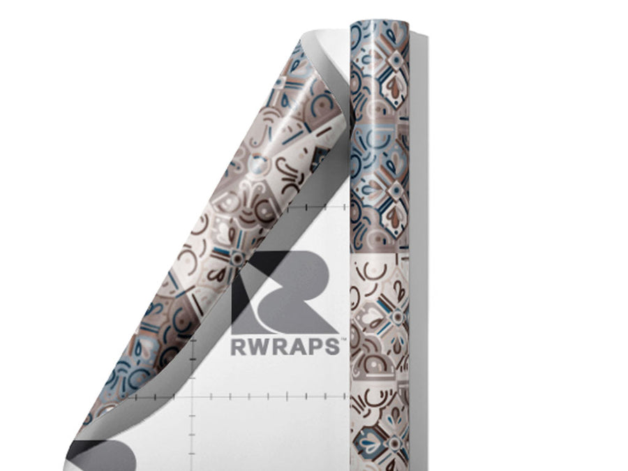 Bluestar Tile Wrap Film Sheets~Rwraps Series 914 Bluestar Tile Scrolled Sheet~4