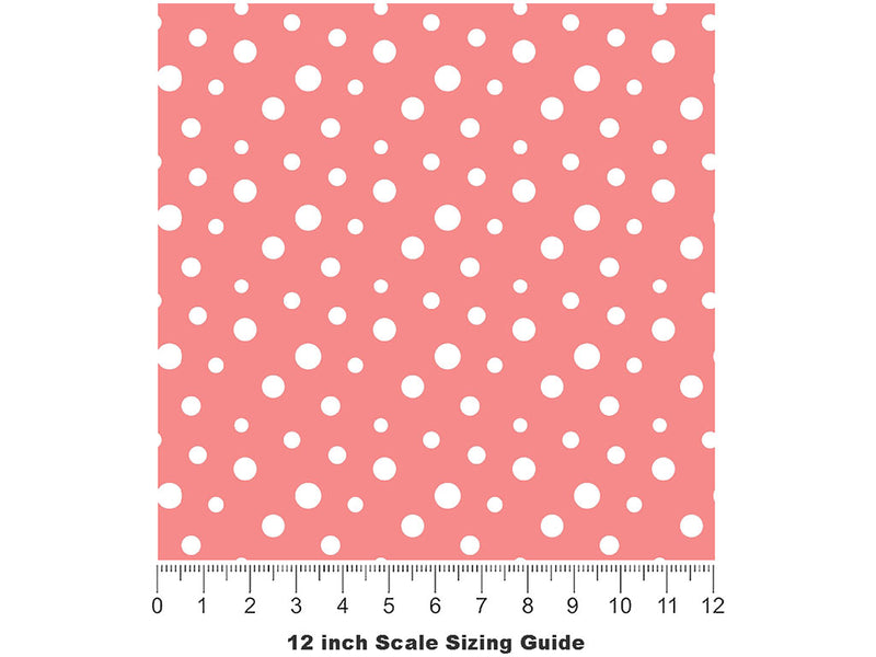 Blush Pink Polka Dot Vinyl Film Pattern Size 12 inch Scale~Rwraps Blush Pink Polka Dot Sizing Chart~2