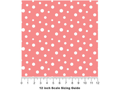 Blush Pink Polka Dot Vinyl Film Pattern Size 12 inch Scale~Rwraps Blush Pink Polka Dot Sizing Chart~2