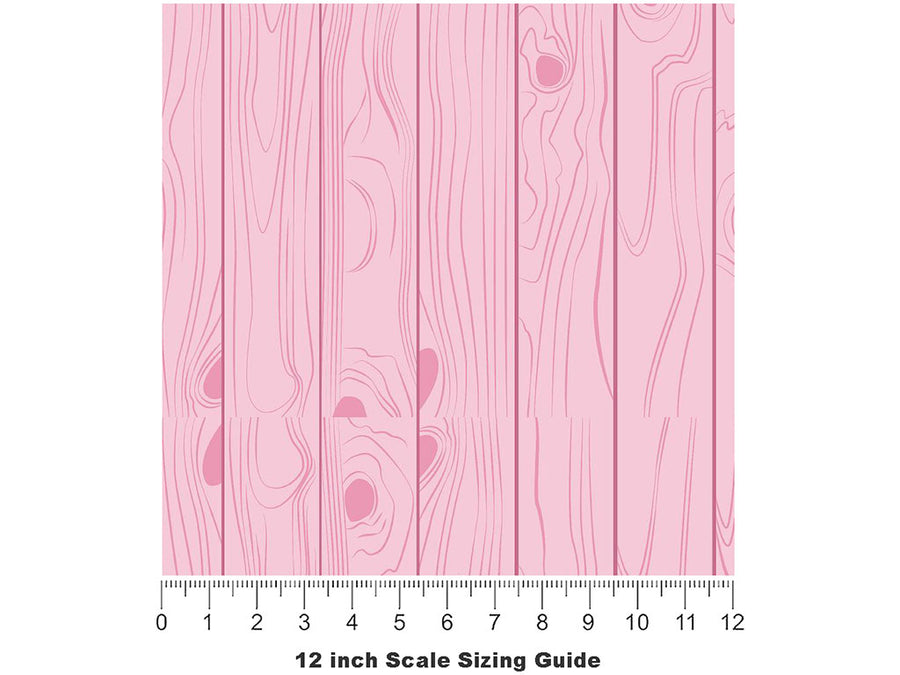 Blush  Wood Plank Vinyl Film Pattern Size 12 inch Scale~Rwraps Blush  Wood Plank Sizing Chart~3