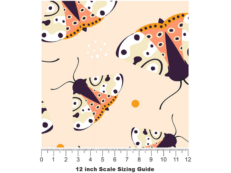 Blushing Arctiid Bug Vinyl Film Pattern Size 12 inch Scale~Rwraps Blushing Arctiid Bug Sizing Chart~2