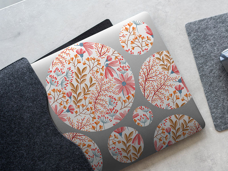 blushing foliage floral DIY Laptop Stickers