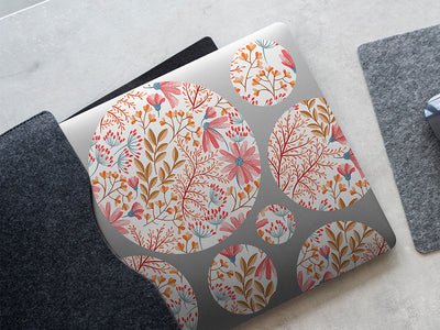 blushing foliage floral DIY Laptop Stickers