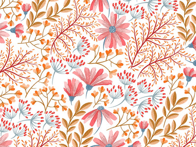 Blushing Foliage Floral Vinyl Wrap Pattern~Rwraps Series 914 Digitally Printed Vinyl Wrap~0