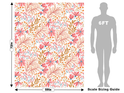 Blushing Foliage Floral Vehicle Wrap Scale~Rwraps Series 914 Blushing Foliage Floral Measurements~1