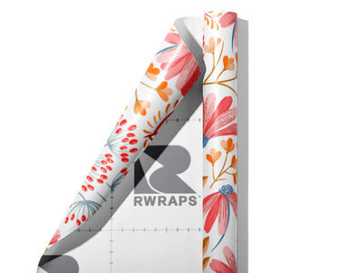 Blushing Foliage Floral Wrap Film Sheets~Rwraps Series 914 Blushing Foliage Floral Scrolled Sheet~3